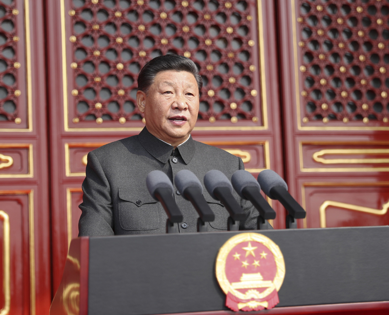 10月1日上午，慶祝中華人民共和國(guó)成立70周年大會(huì)在北京天安門(mén)廣場(chǎng)隆重舉行。中共中央總書(shū)記、國(guó)家主席、中央軍委主席習(xí)近平發(fā)表重要講話(huà)。